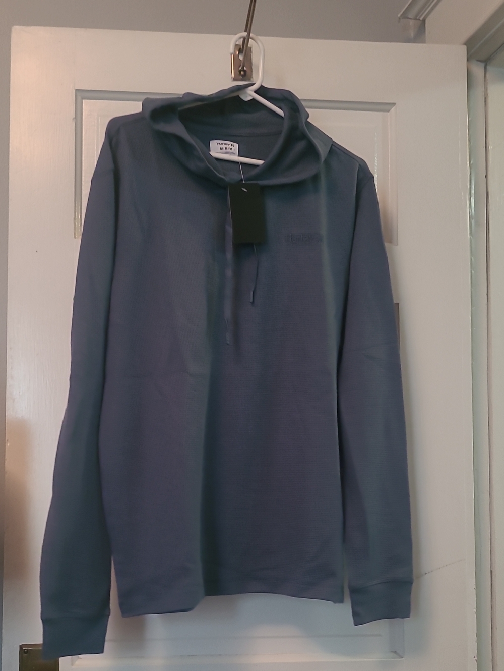 Hurley Muted Blue Hoodie with Drawstring Hood